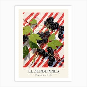 Marche Aux Fruits Elderberries Fruit Summer Illustration 4 Art Print