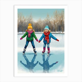 Ice Skaters Art Print