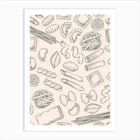 Seamless Pattern Of Italian Food Art Print