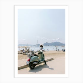 Vespa at the beach Art Print