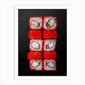 Sushi (Japan, Japanese cuisine) — Food kitchen poster/blackboard, photo art 3 Art Print