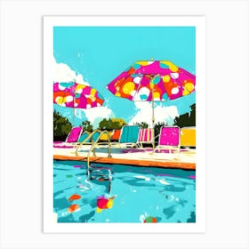 Pool Umbrellas Art Print