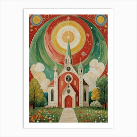 Festive Church Art Print