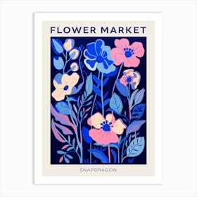Blue Flower Market Poster Snapdragon 2 Art Print