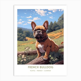 French Bulldog (Dog Breed - Travel Poster Style) 2 Art Print