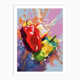 Red Peppers Oil Painting 2 Art Print