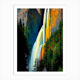 Horsetail Falls, United States Nat Viga Style Art Print