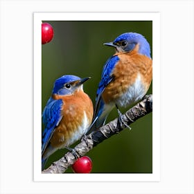 Eastern Bluebird-Reimagined 41 Art Print