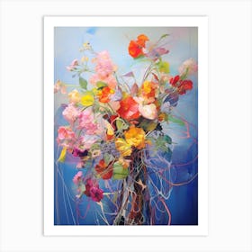 Abstract Flower Painting Lantana 1 Art Print