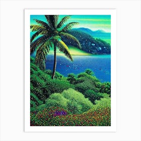Jamaica Pointillism Style Tropical Destination Art Print