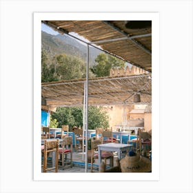 A coffee at an idyllic terrace in the mountains | Chefchaouen | Morocco Art Print