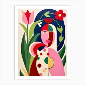 Woman With Flowers 5 Art Print