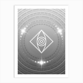 Geometric Glyph in White and Silver with Sparkle Array n.0167 Art Print