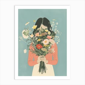 Spring Girl With Wild Flowers 5 Art Print