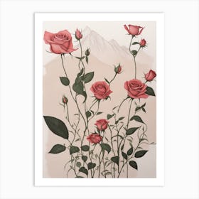 Roses In The Mountains Art Print