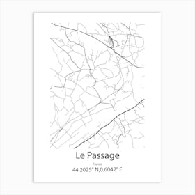 Le Passage,France Minimalist Map Art Print