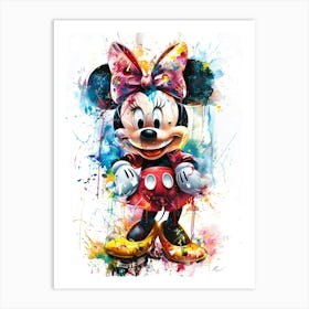 Minnie Mouse Portrait Watercolor Art Print