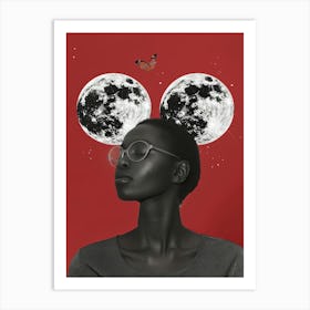 Moon And Butterfly 1 Art Print