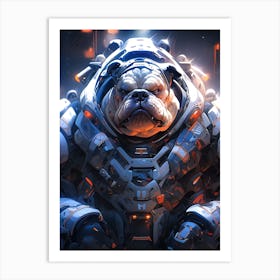 Bulldog In Space 2 Art Print