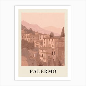 Palermo Vintage Pink Italy Poster Art Print