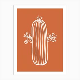 Cactus Line Drawing Barrel Cactus Art Print