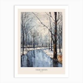 Winter City Park Poster Tiergarten Berlin 3 Art Print