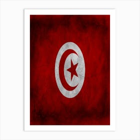 Tunisia Flag Texture Art Print