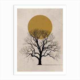 Golden Horizon, minimalist-inspired Illustration! Art Print