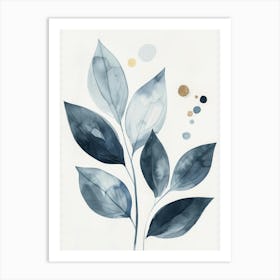 Blue Leaves 34 Art Print