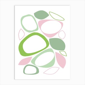 Mid Century Modern Abstract 8 Green And Pink Art Print