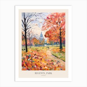 Autumn City Park Painting Regents Park London 4 Poster Art Print