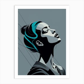 Girl With Blue Hair Art Print