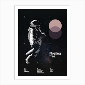 Poster Floating Free - Astronaut in space - Art Print