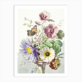 Bouquet Of Flowers Vintage Floral Painting Art Print