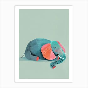 Sleepy Elephant Canvas Print Art Print