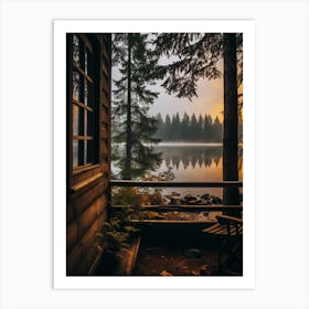 Sunrise At The Cabin 1 Art Print