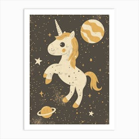 Unicorn In Space Muted Pastels 1 Art Print