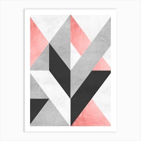 Gray and pink geometry 2 Art Print