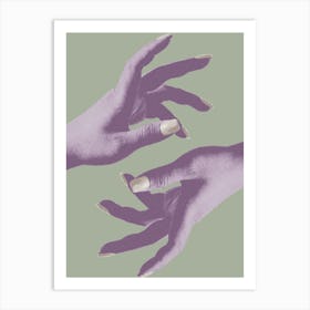 Hands making magic green_2077803 Art Print