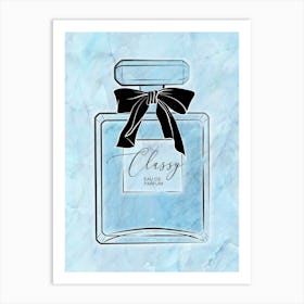 Classy Perfume Blue Art Print