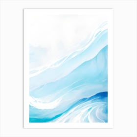 Blue Ocean Wave Watercolor Vertical Composition 132 Art Print