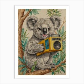 Koala With Camera 1 Art Print