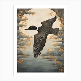 Common Loon 3 Gold Detail Painting Art Print