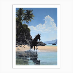 A Horse Oil Painting In El Nido Beaches, Philippines, Portrait 3 Art Print
