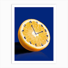 Orange Clock Art Print