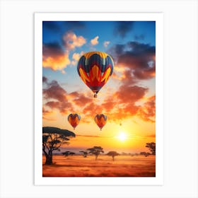 Hot Air Balloons Over Africa Art Print