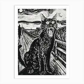 Fantastic Cat Screaming 14 Art Print