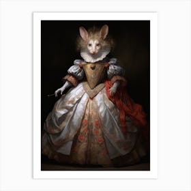 Possum Wearing A Medieval Dress 1 Art Print