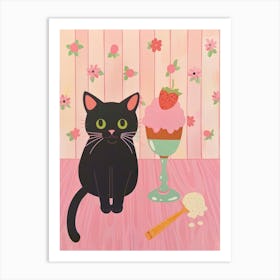 Cat And Ice Cream 2 Art Print