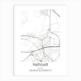 Hallstadt,Germany Minimalist Map Art Print